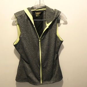 Tek Gear Grey Hooded Full Zip Activewear Vest